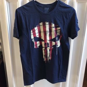 Marvel Distressed Punisher Red White Blue Tee Mn S